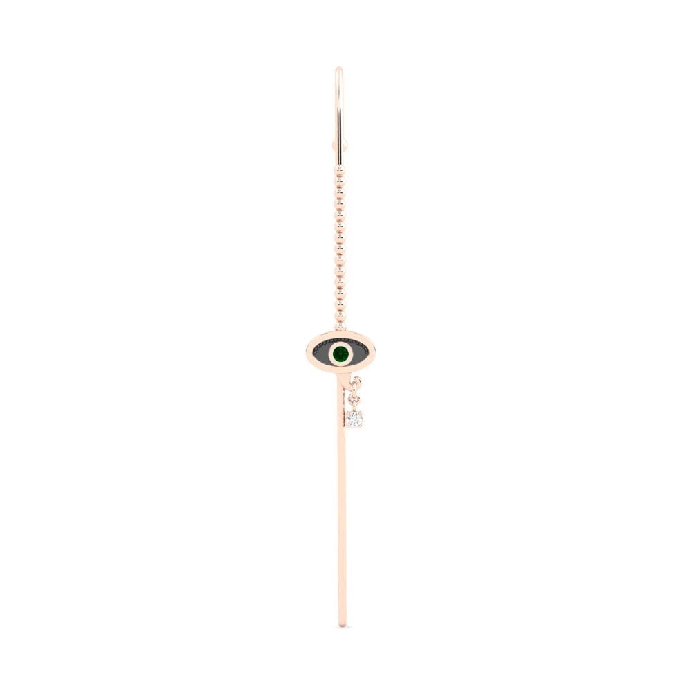 Rotgold 585 Grüner Zirkonia Ohrpiercings Riflessione