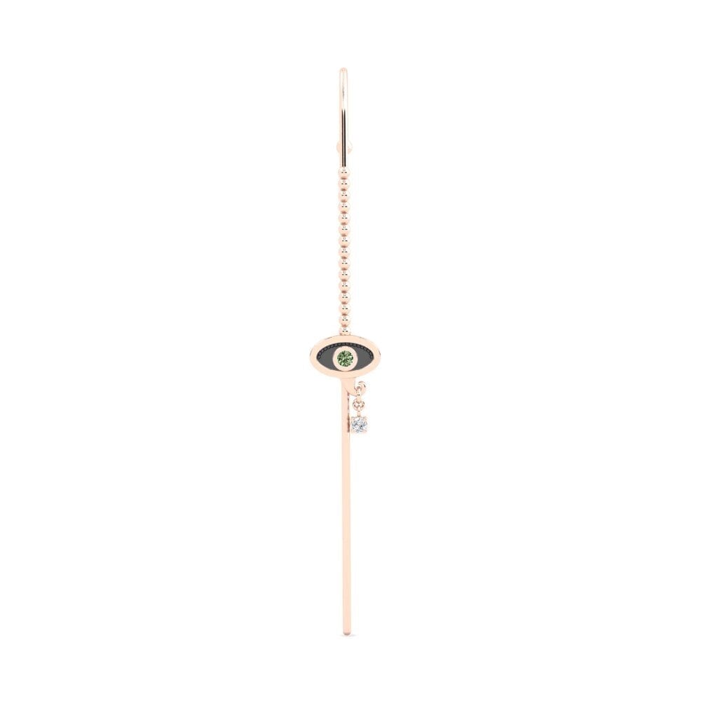 Rotgold 585 Grüner Diamant Ohrpiercings Riflessione