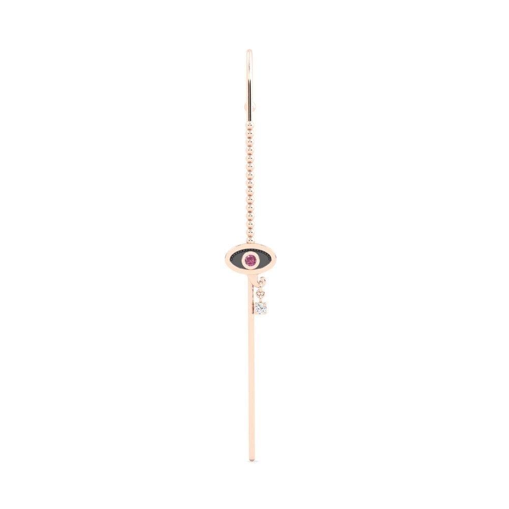 Rotgold 585 Rhodolit-Granat Ohrpiercings Riflessione