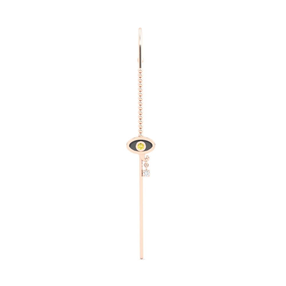 Rotgold 585 Gelber Saphir Ohrpiercings Riflessione