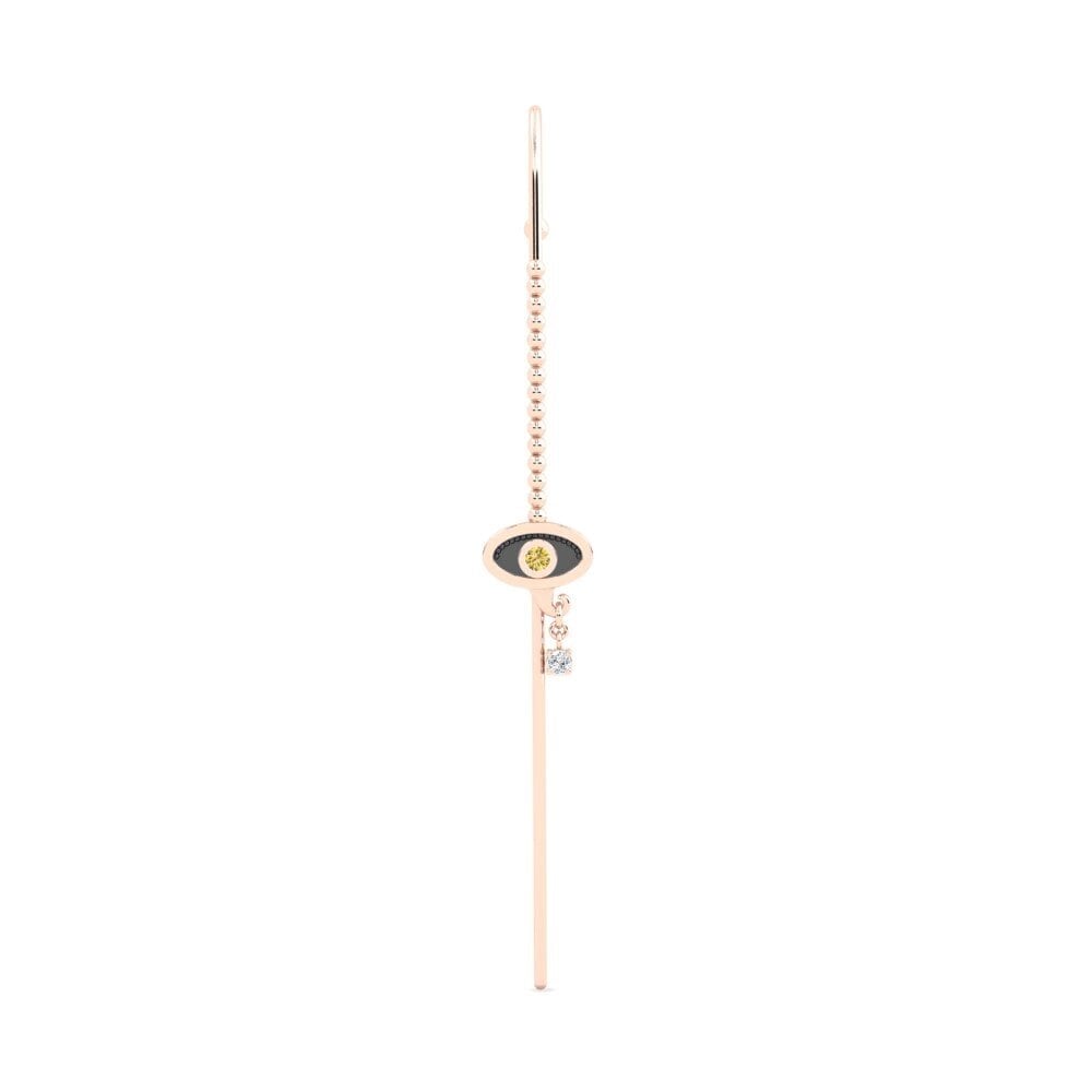 Różowe Złoto 585 Żółty Diament Piercing uszu Riflessione