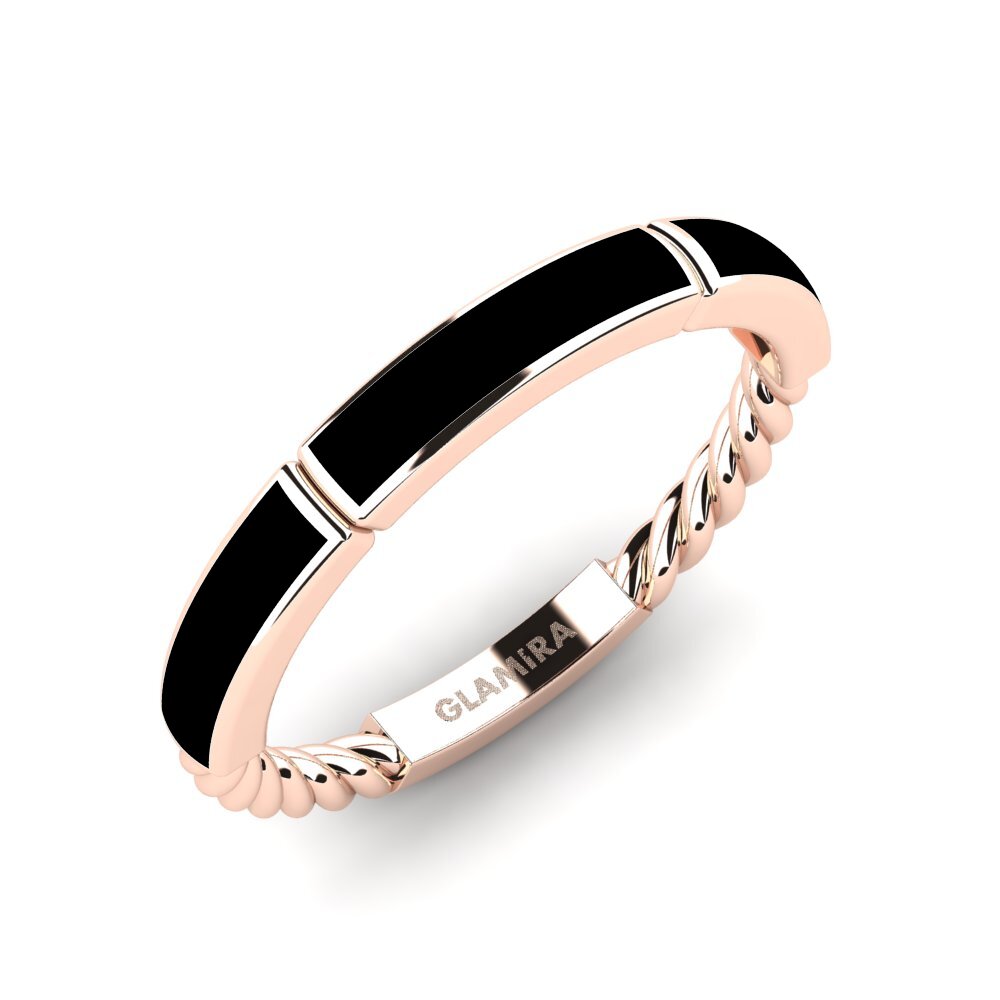 14k Oro Rosa Anillo Rima