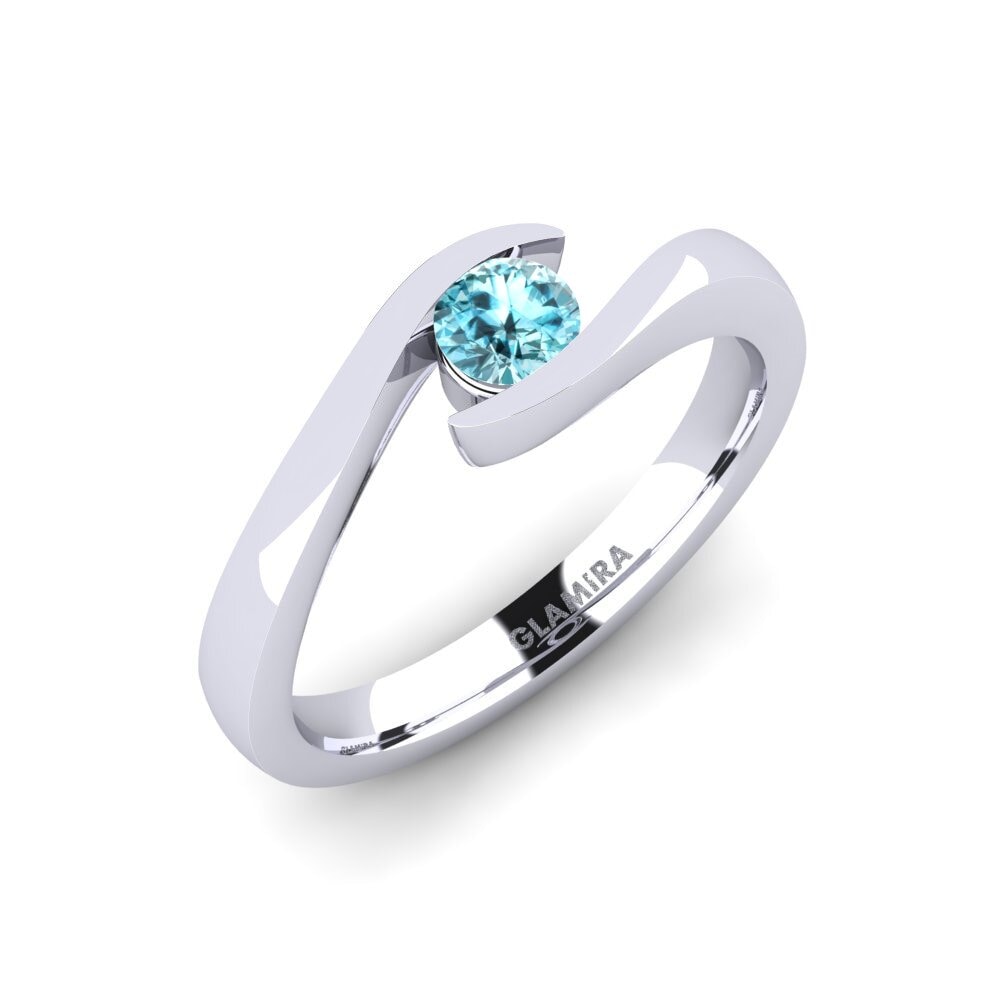 Zircon Bleu Bague de fiançailles Tonia 0.25 crt