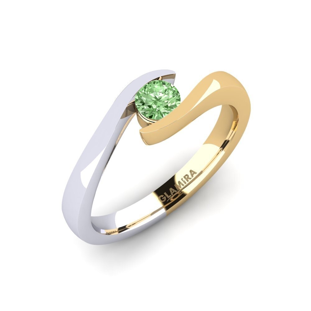 18k Oro Amarillo & Blanco Anillo de compromiso Tonia 0.25 crt