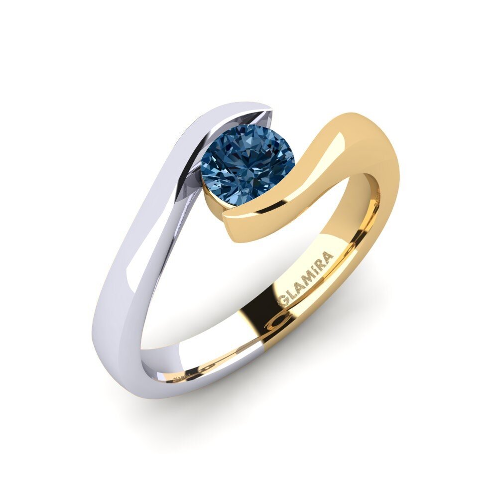 18k Oro Amarillo & Blanco Anillo de compromiso Tonia 0.5 crt