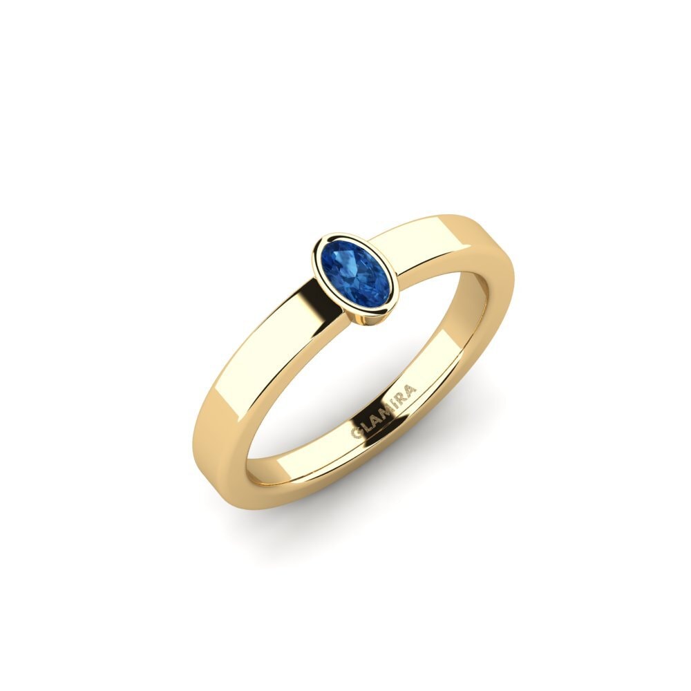 Dark Blue Zirconia Engagement Ring Ringov