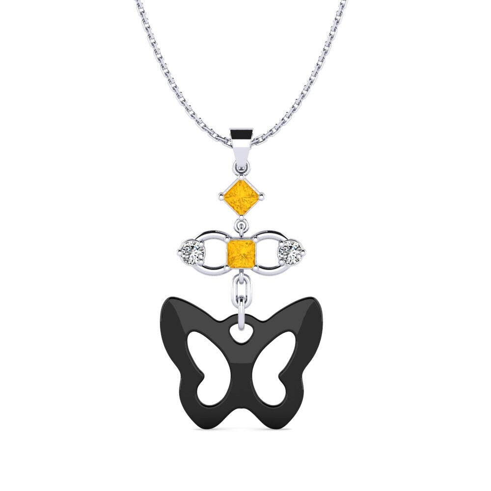 White Silver Citrine Women's Pendant Riolus