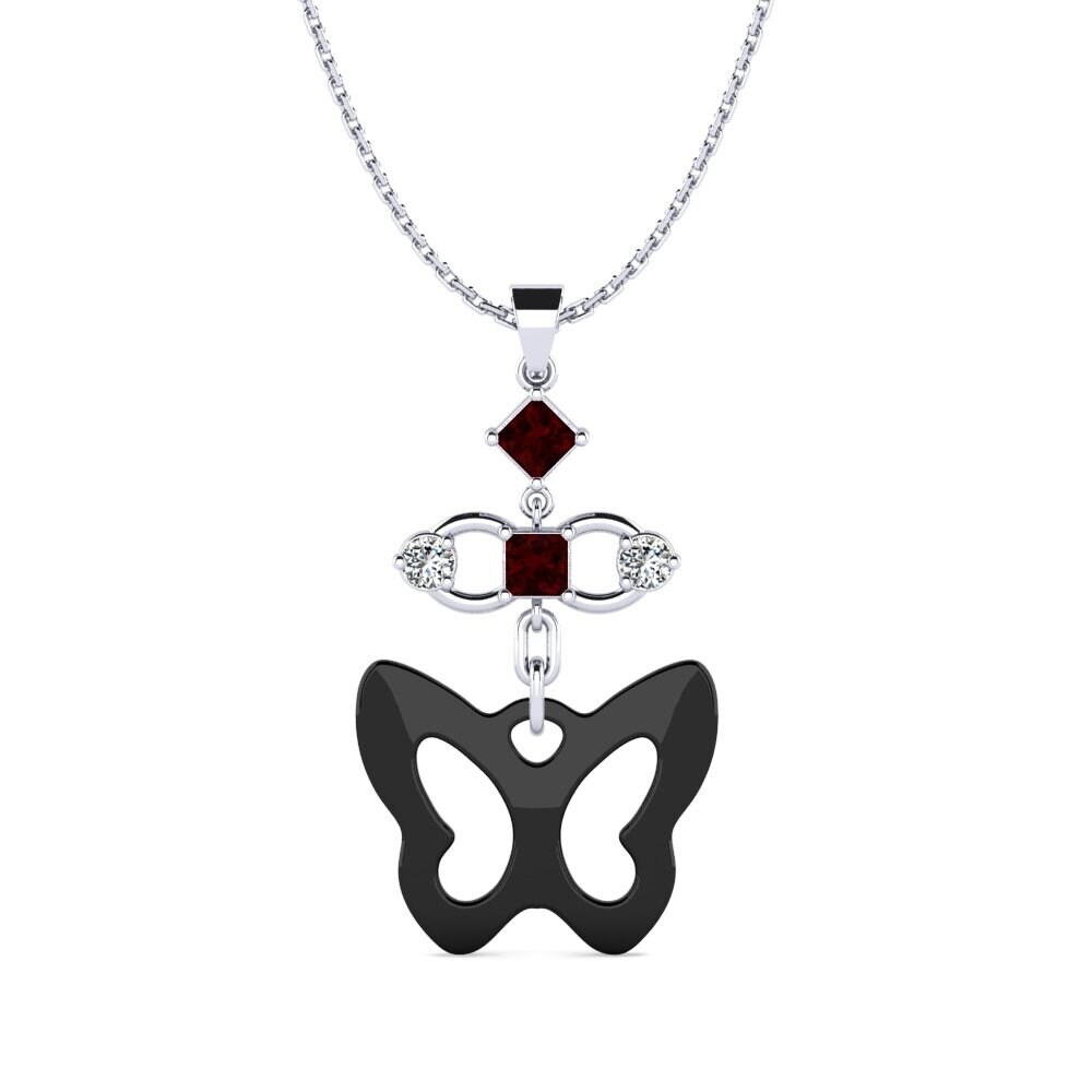 950 Platinum Garnet Women's Pendant Riolus