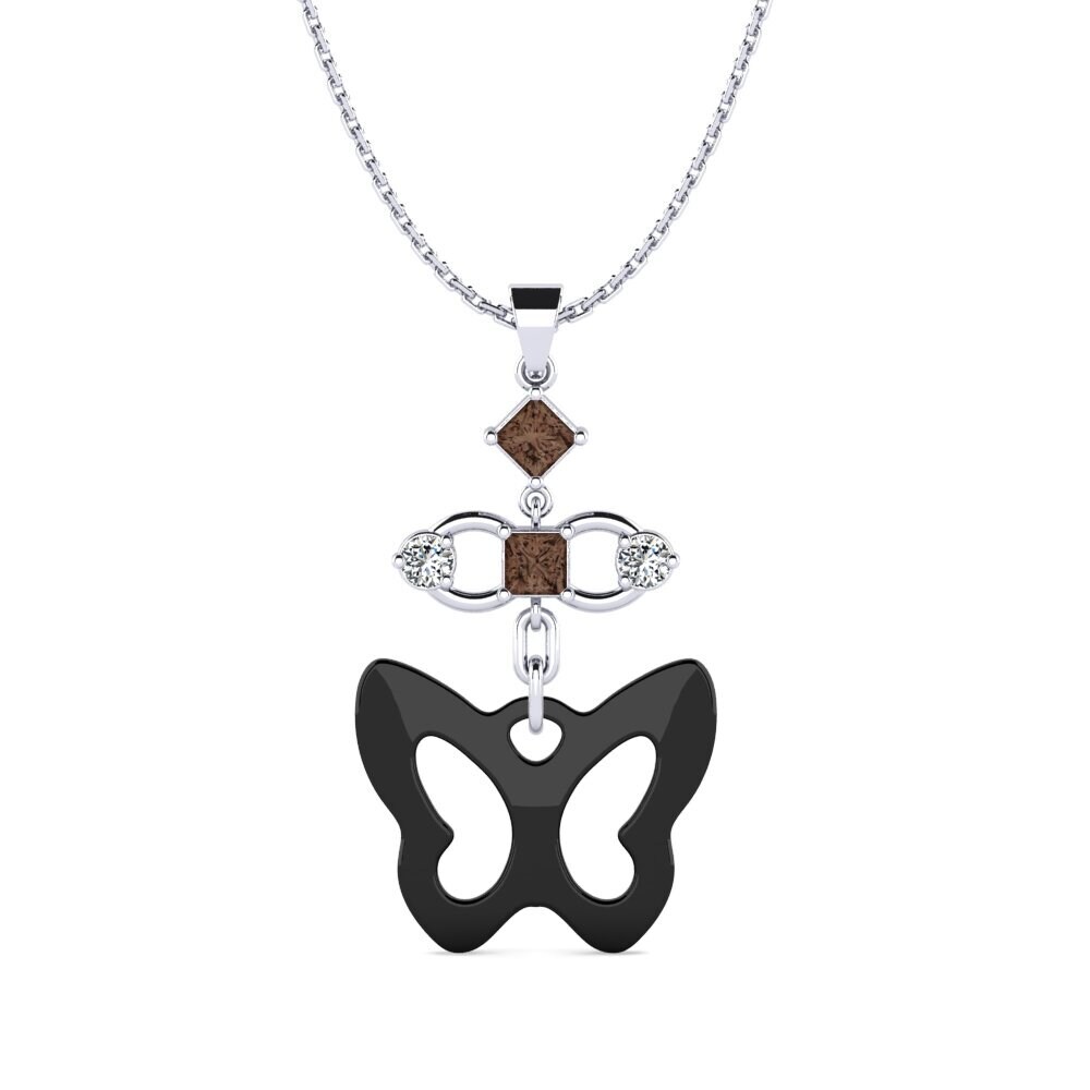White Silver Smoky Quartz Women's Pendant Riolus