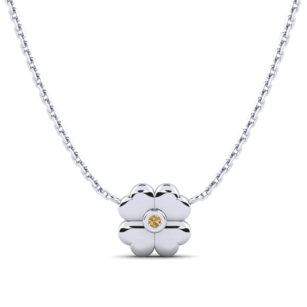 Paladio 950 Diamante Marrón Collar para Niño Rionnag