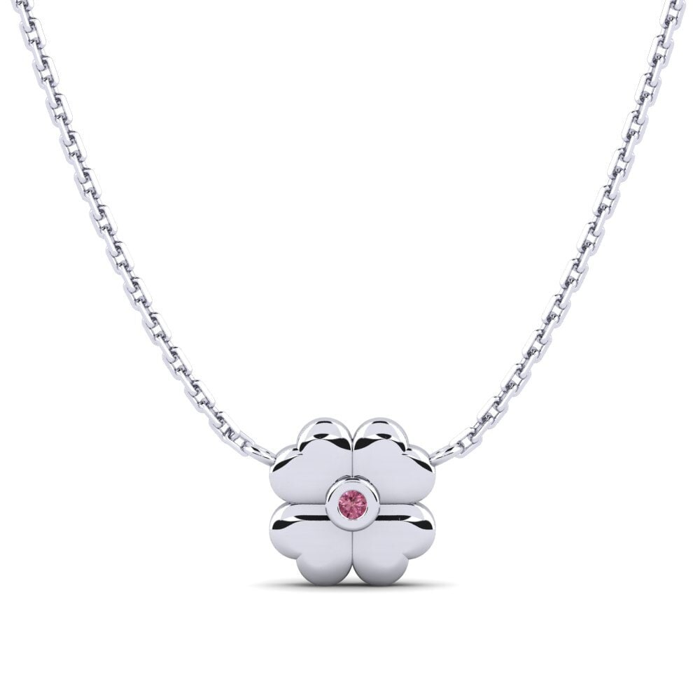 Paladio 950 Rodolita de Granito Collar para Niño Rionnag