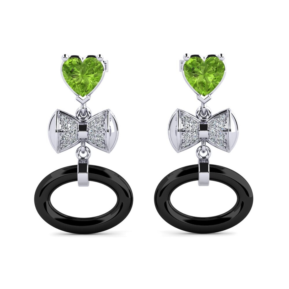 White Silver Peridot Women's Earring Ritas