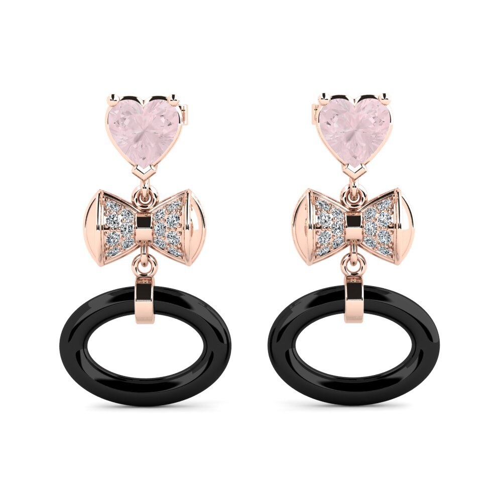 18ct Rose Gold Rose Quartz Women's Earring Ritas