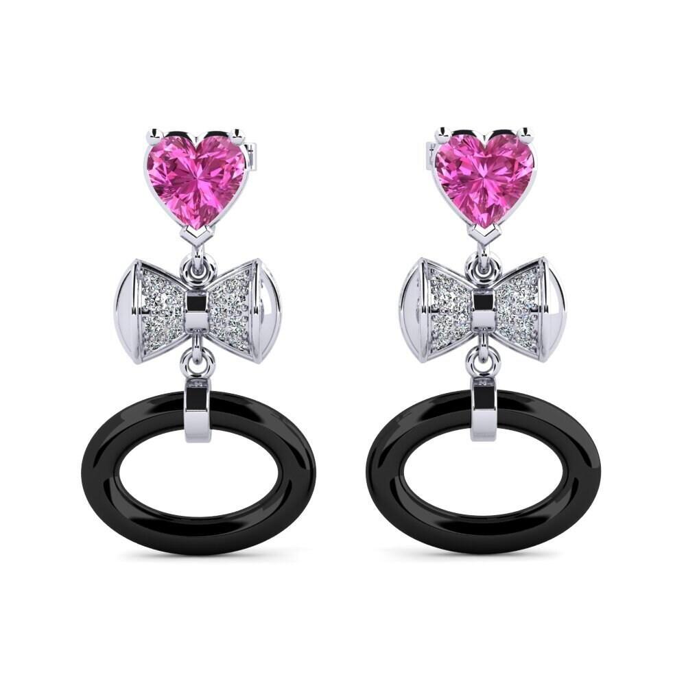 950 Platinum Pink Topaz Women's Earring Ritas