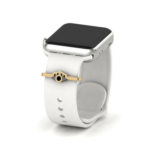 Phụ kiện Apple Watch® Rivarde - A 585 Vàng và Rhodium Đen & Đá Onyx Đen
