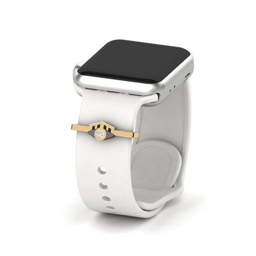 Phụ kiện Apple Watch® Rivarde - A 585 Vàng và Rhodium Đen & Đá Sapphire Trắng