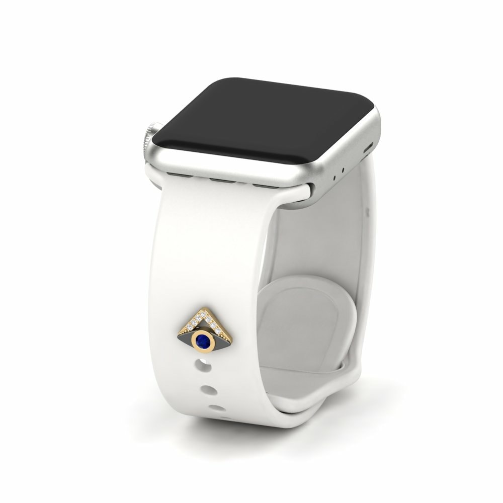 Accesorios para Apple Watch® Rivarde - 585 Oro Amarillo con Rodio Negro Zafiro