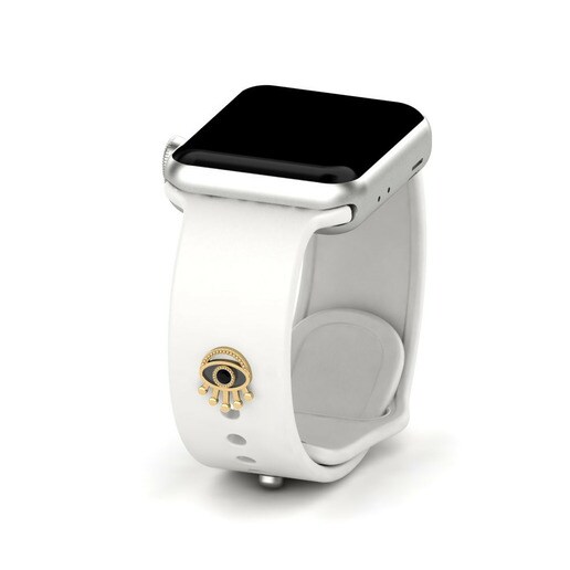Phụ kiện Apple Watch® Rivarde - D Vàng 585 & Đá Sapphire Đen