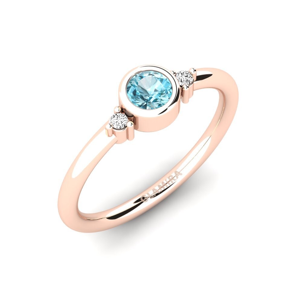 Rotgold 750 Blauer Zirkon Damenring Rixos
