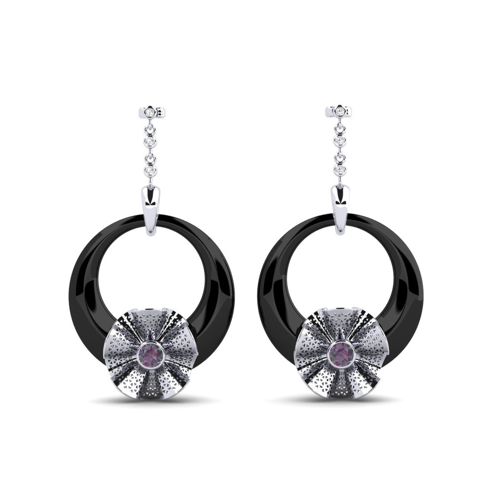 950 Platinum Mystic Topaz Women's Earring Rizo