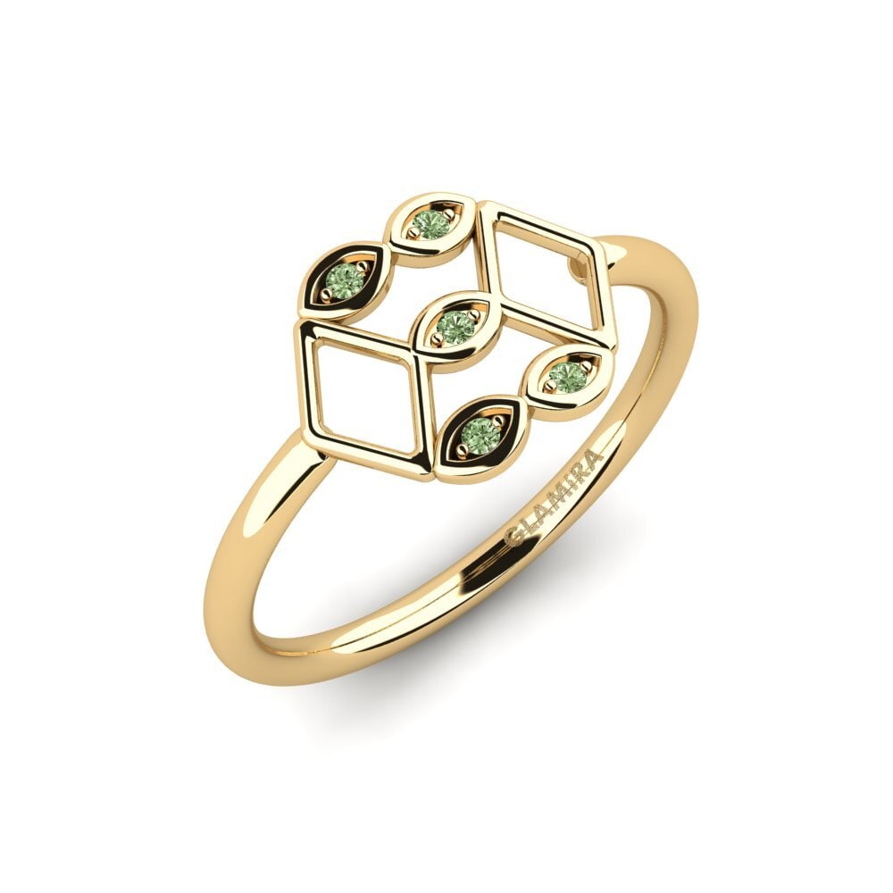 Diamante Verde Anel Rmundl