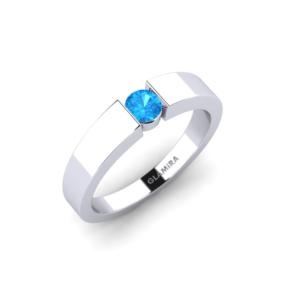 Blauwe Topaas Verlovingsring Nature 0.25 crt