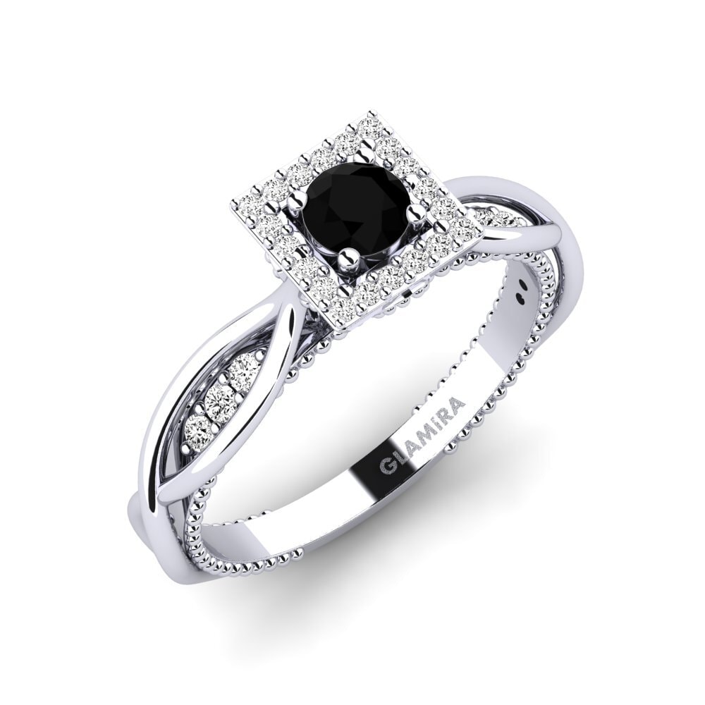 Ónix Negro Anillo de compromiso Robettina