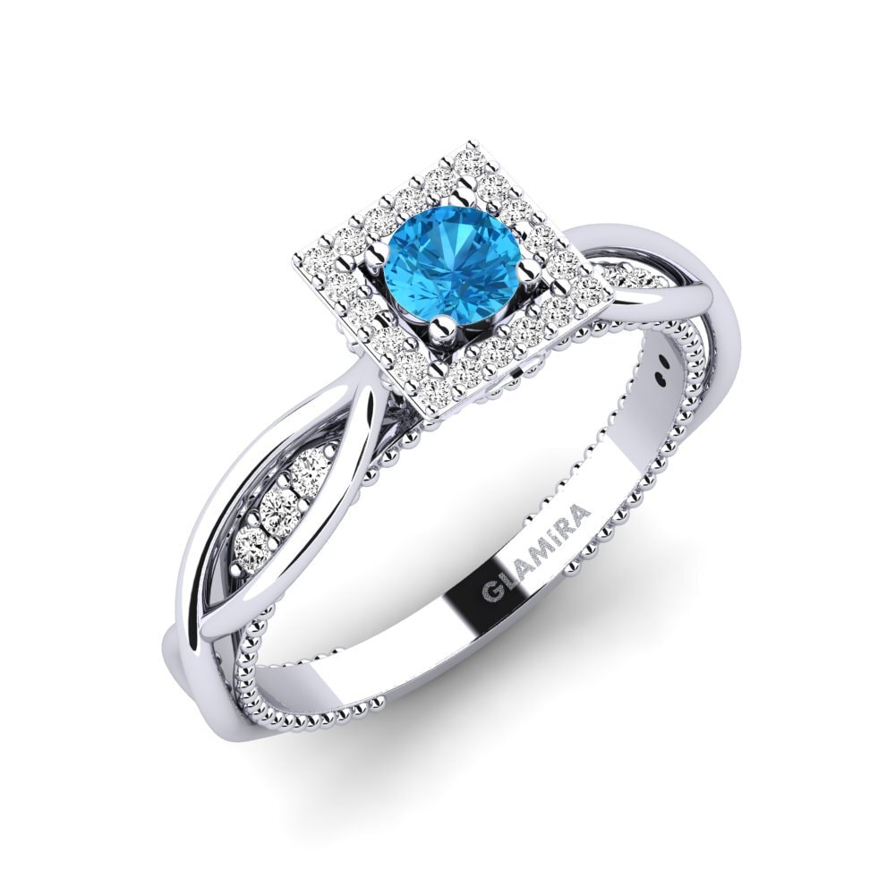 Topaze Bleue Bague de fiançailles Robettina
