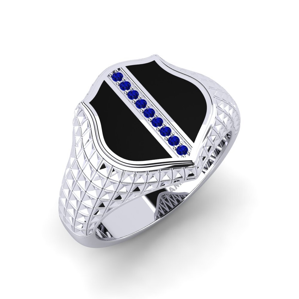 Zafiro Anillo de dedo meñique para hombre Rode