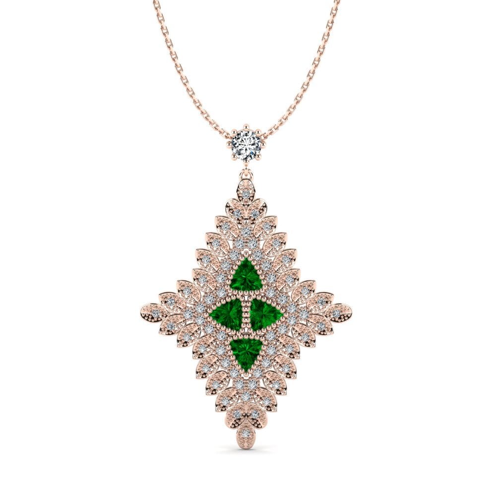 Trillion Green Zirconia Pendant Roella