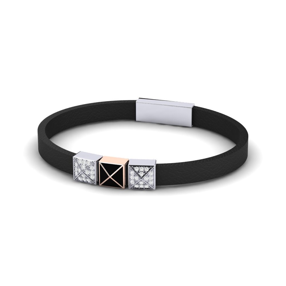 18ct White / Rose Gold White sapphire Men's Bracelet Rogelio