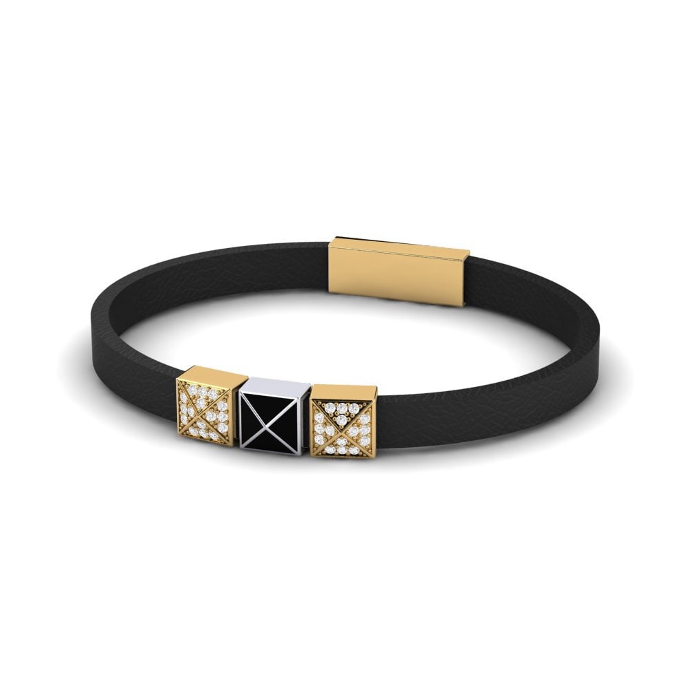 18ct Yellow / White Gold White sapphire Men's Bracelet Rogelio