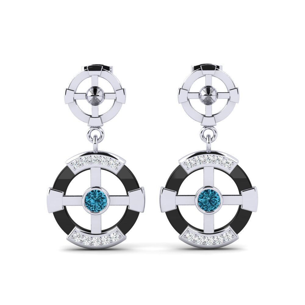 White Silver Blue Zircon Women's Earring Rohlfing