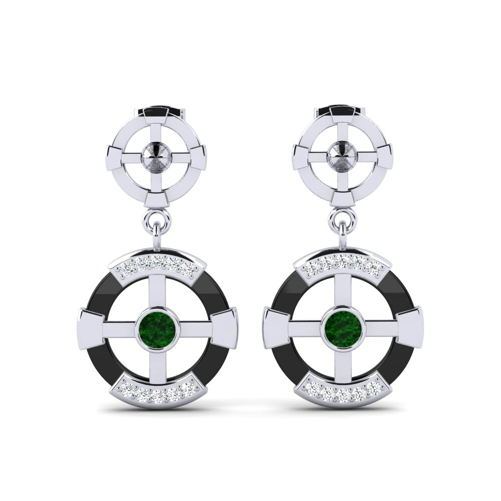 950 Platinum Green Tourmaline Women's Earring Rohlfing