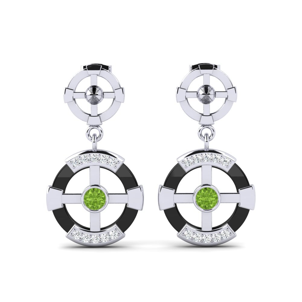 White Silver Peridot Women's Earring Rohlfing