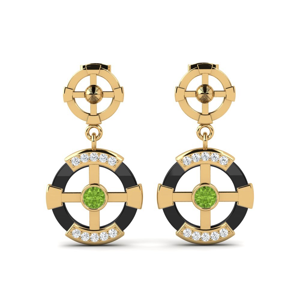 14ct Yellow Gold Peridot Women's Earring Rohlfing
