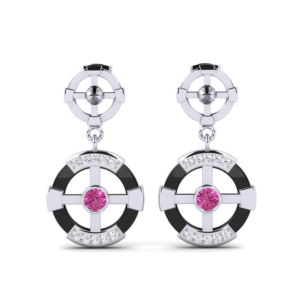 950 Platinum Pink Topaz Women's Earring Rohlfing