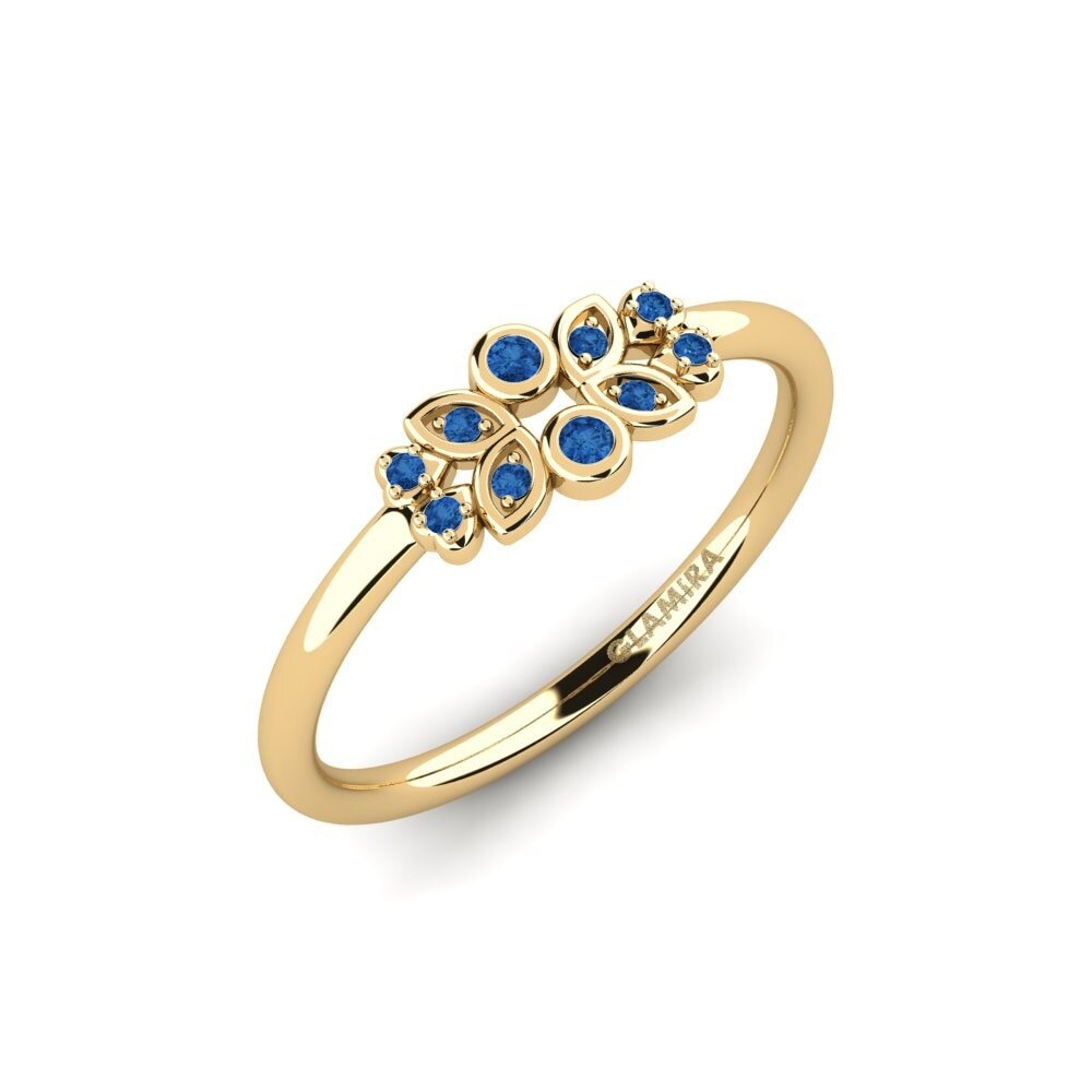 Zircônia azul escuro Anel Roinch