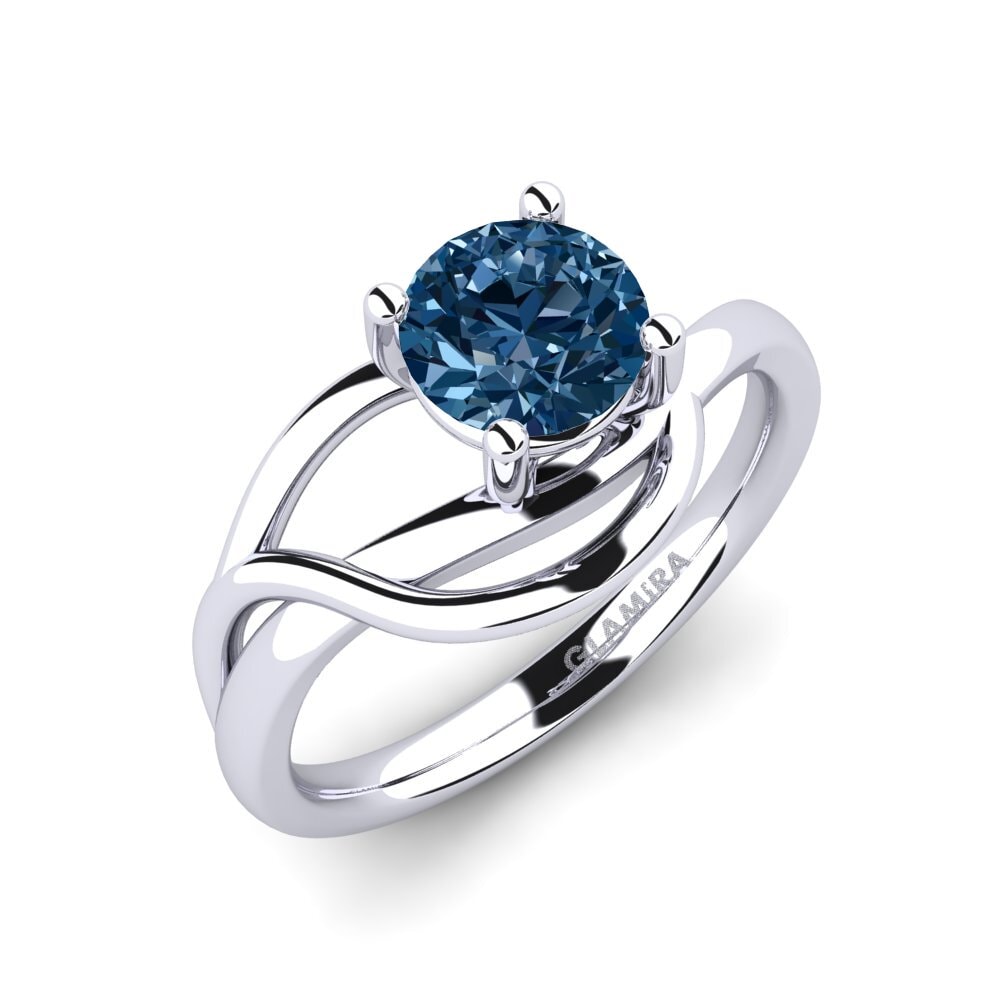 Diamante Azul Anillo de compromiso Roisina