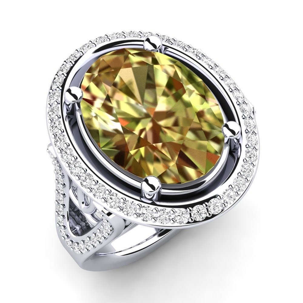Ring Romaine 585 White Gold & Sultan Stone & White Sapphire