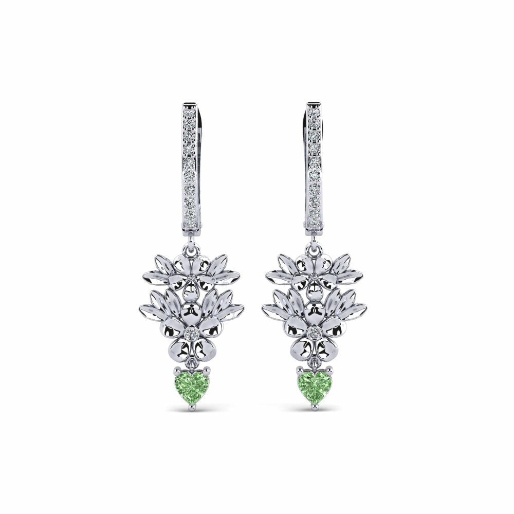 Žalieji deimantai Moteriškas auskaras Romola