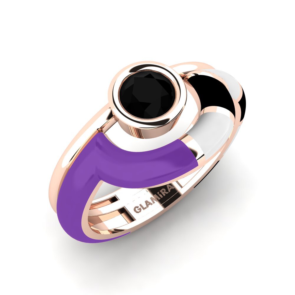 Diamante Negro Anillo Rondek SET