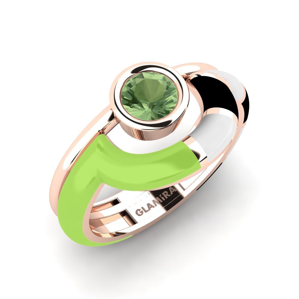 Zafiro Verde Anillo Rondek SET