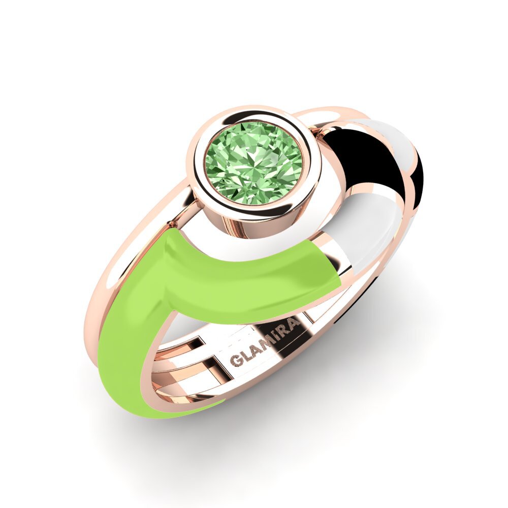 Green Diamond Ring Rondek SET