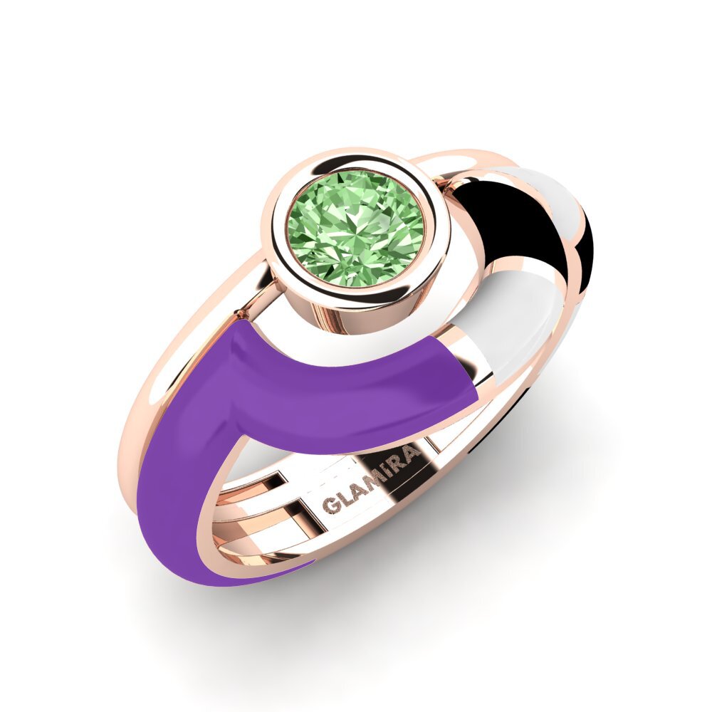 Diamante Verde Anillo Rondek SET
