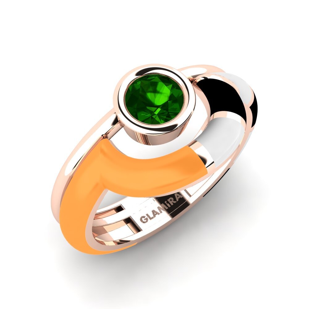 Turmalina verde Anillo Rondek SET