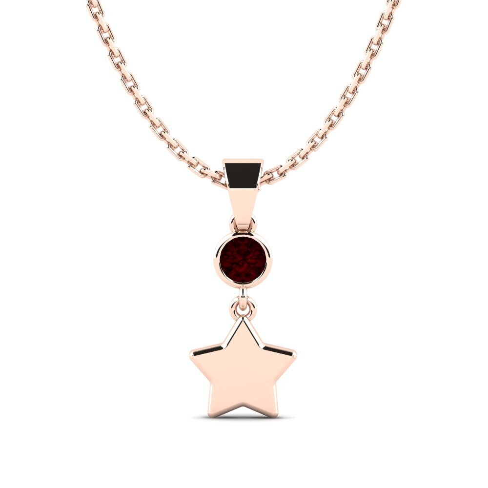 14k Oro Rosa Granate Colgante de Mujer Ronit