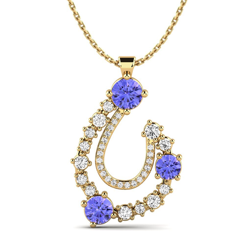 Gelbgold 585 Tansanit Damen anhänger Ronja