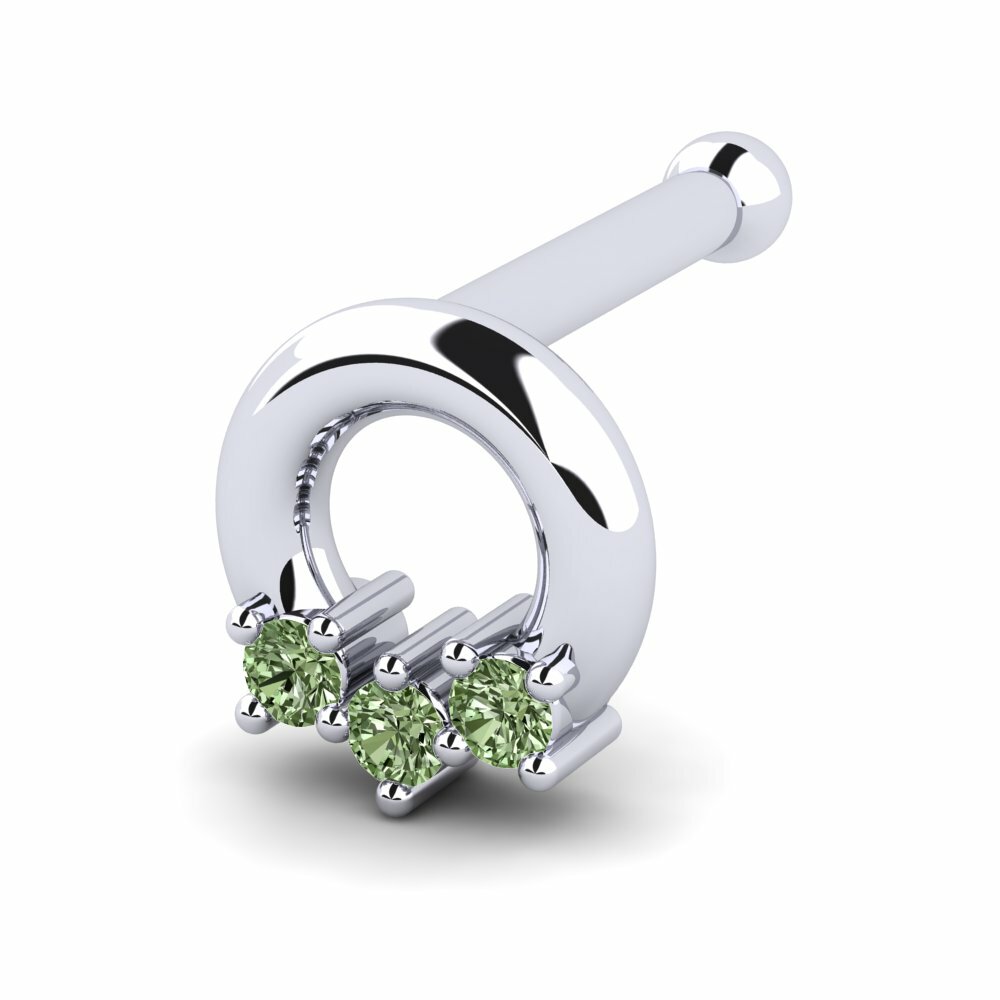 Groene Diamant Neus Pin Ronniy