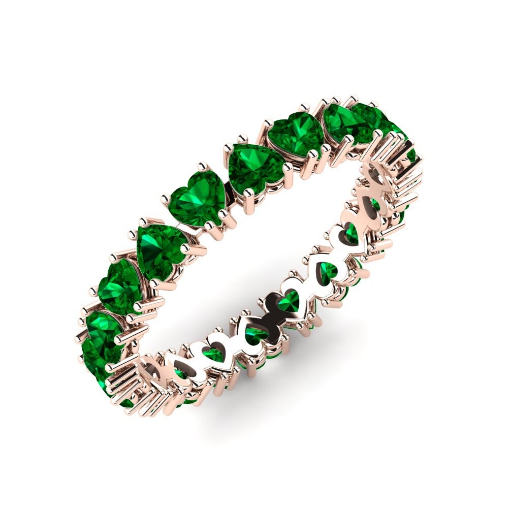 14ct Rose Gold Green Zirconia Ring Roosevelt